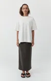 St Agni Everyday Low-rise Wool-blend Maxi Skirt In Gray