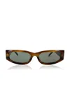 St Agni Everyday Rectangle Acetate Sunglasses In Brown