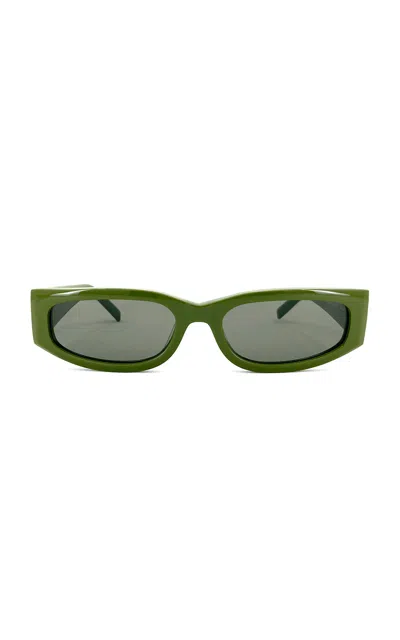 St Agni Everyday Rectangle Acetate Sunglasses In Green