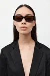 St Agni Everyday Rectangle Sunglasses In Black/brown