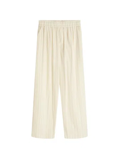 St Agni Everyday Relaxed Pinstripe-print Trousers In Neutral
