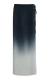 St Agni Exclusive Dip-dyed Silk Maxi Skirt In Black
