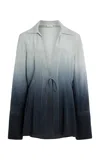 St Agni Exclusive Dip-dyed Silk Shirt In Blue