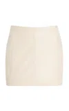 St Agni Leather Mini Skirt In Ivory