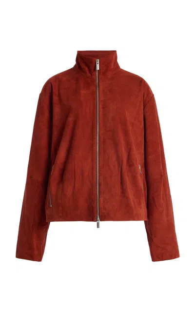 St Agni St. Agni Exclusive Suede Cocoon Jacket In Orange