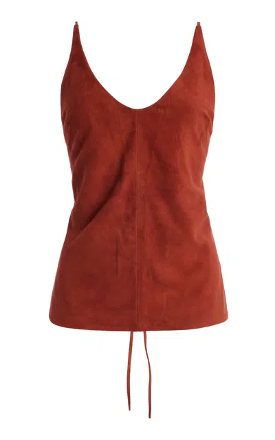 St Agni St. Agni Exclusive Suede Tie Top In Brown