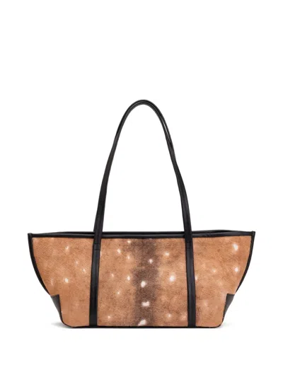 St Agni Fawn Bateau Leather Tote Bag In Neutral