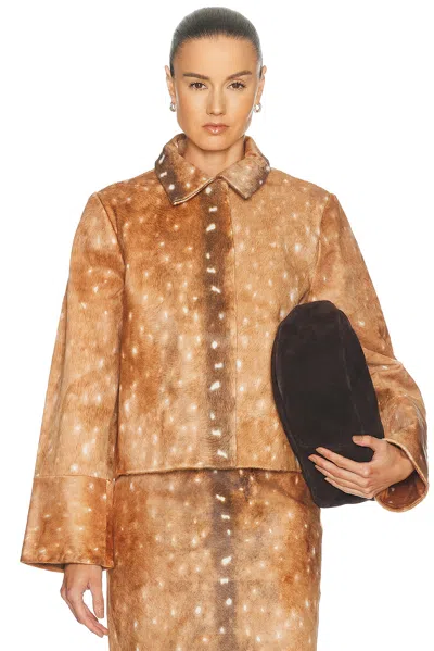 St Agni Fawn Minimal Jacket In Brown