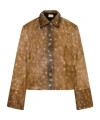 St Agni Fawn Minimal Patterned Leather Jacket In Brown
