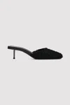 St Agni Feathered Square Toe Heel In Black