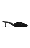 St Agni Feathered Square Toe Pumps In Black