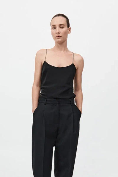 St Agni Fine Chain Silk Cami In Black