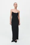 St Agni Fine Chain Silk Slip Dress In Black