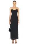St Agni Fine Chain Silk Slip Dress In Black