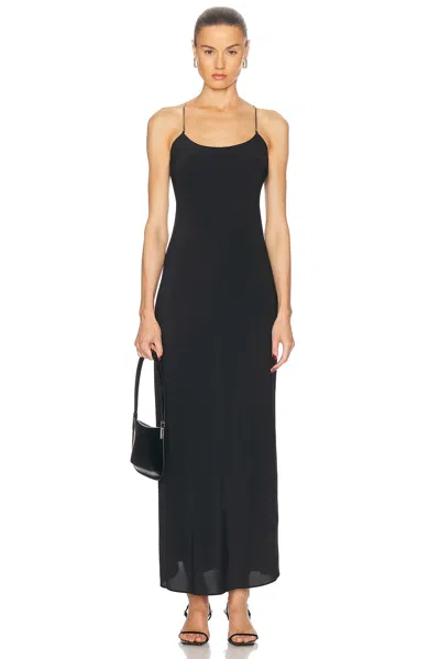 St Agni Fine Chain Silk Slip Dress In Black