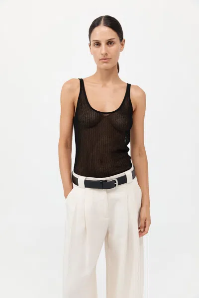 St Agni Fine Crochet Cami In Black
