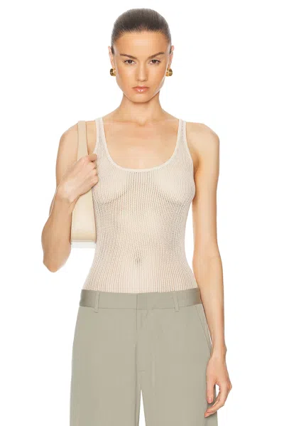 St Agni Fine Crochet Cami Top In Sand