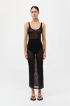 St Agni Fine Crochet Tank Dress In Black