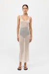 St Agni Fine Crochet Tank Dress In Sand