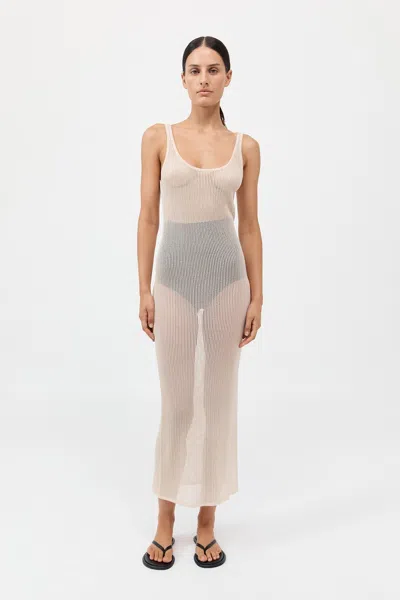 St Agni Fine Crochet Tank Dress In Sand