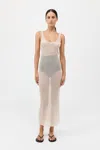 St Agni Crocheted Tencel Tank Dress In Sand