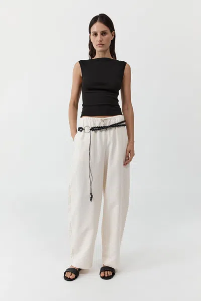 St Agni Fine Drawstring Relaxed Pants In White