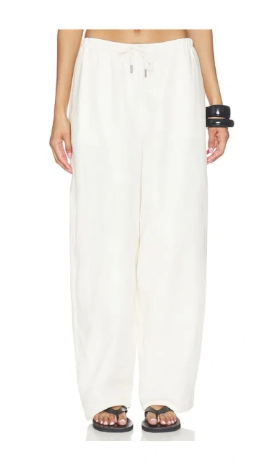 St Agni Fine Drawstring Relaxed Pants In White