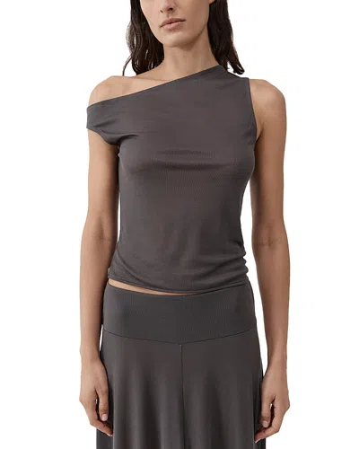 St Agni Fine Jersey Asymmetric Top In Gray