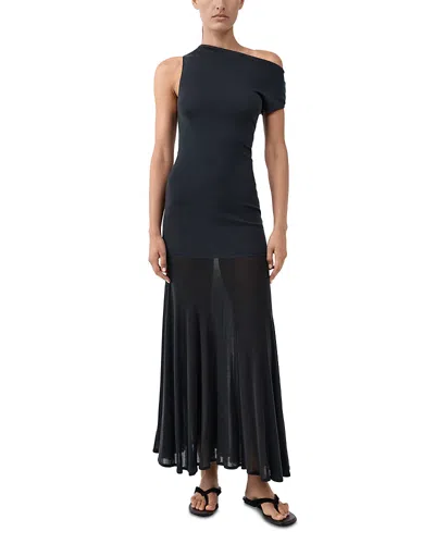 St Agni Fine Jersey Circle Hem Dress In Black