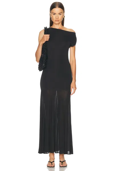 St Agni Fine Jersey Circle Hem Dress In Charcoal