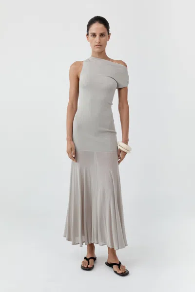 St Agni Fine Jersey Circle Hem Dress In Soft Ash