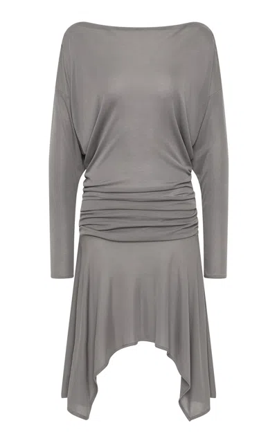 St Agni St. Agni Fine Jersey Delphine Mini Dress In Gray