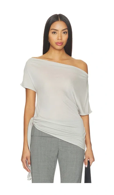 St Agni Fine Jersey Off Shoulder Top In Gray