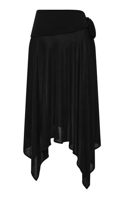 St Agni St. Agni Fine Jersey Tie Scarf Skirt In Black