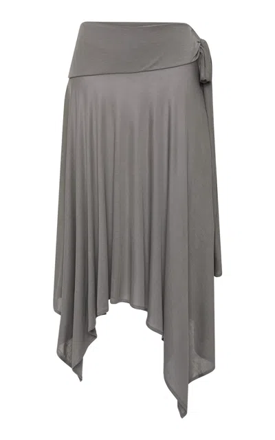 St Agni St. Agni Fine Jersey Tie Scarf Skirt In Grey
