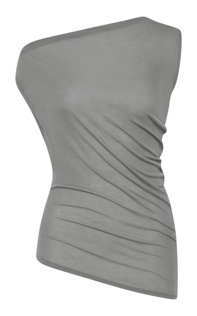 St Agni St. Agni Fine Jersey Twisted Top In Gray