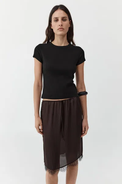 St Agni Fine Lace Skirt In Brown