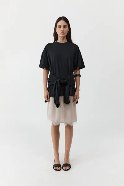 St Agni Fine Lace Skirt In Gray