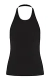 St Agni Fine Line Halter Top In Black