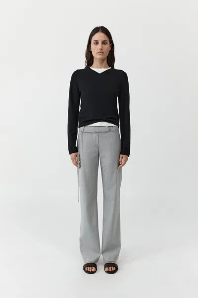 St Agni Fine Merino V Neck Sweater In Black