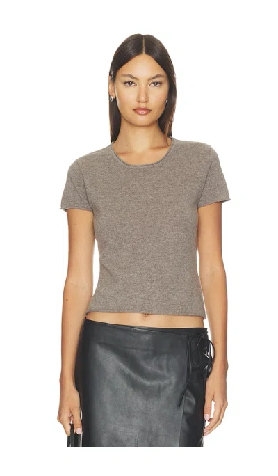 St Agni Fine Merino Wool Baby Tee In Brown