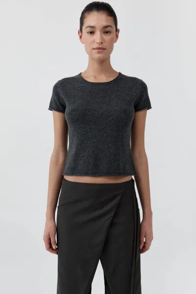 St Agni Fine Merino Wool Baby Tee In Gray