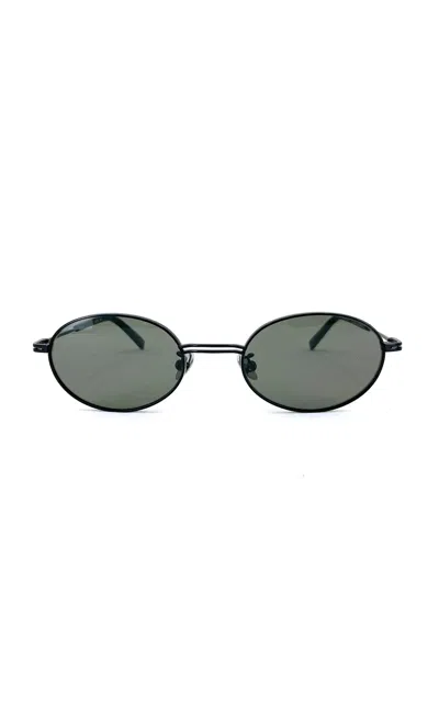 St Agni Fine Metal Oval Sunglasses In Black