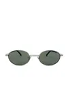 St Agni Fine Metal Oval Sunglasses In Black