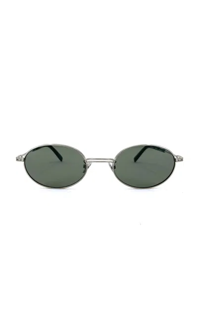 St Agni Fine Metal Oval Sunglasses In Black