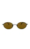 St Agni Fine Metal Oval Sunglasses In Brown