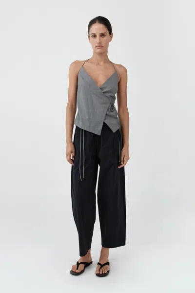 St Agni Fine Rouleau Crop Pants In Black