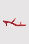 St Agni Fine Strap Kitten Heel In Rosso