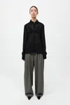 St Agni Fitted Cotton Grid Shirt In Black
