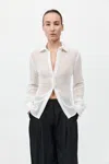 St Agni Fitted Cotton Grid Shirt In White